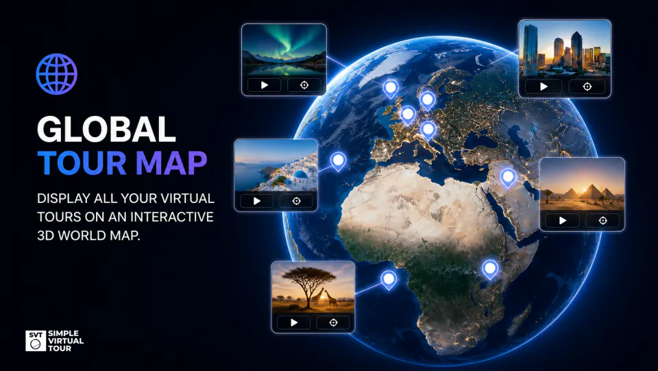 Carte globale de visites virtuelles